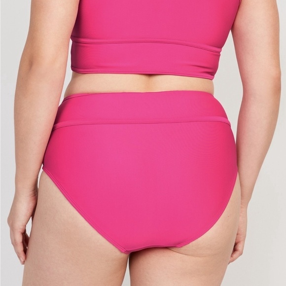 NWT! Flamingo Pink High Waisted Bikini Swim Bottom - Size Small 💎 - Picture 5 of 8